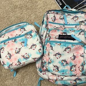 Jansport unicorn backpack and lunch tote